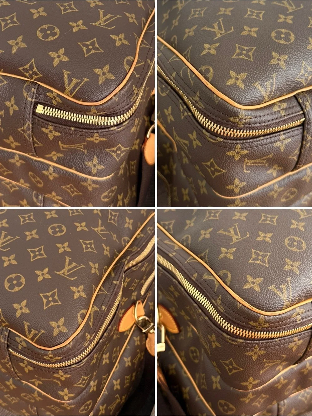Authentic Louis Vuitton Alize unisex travel luggage bag M41391 brown monogram